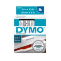Cinta Dymo D1 plástico 19mm negro/transparente